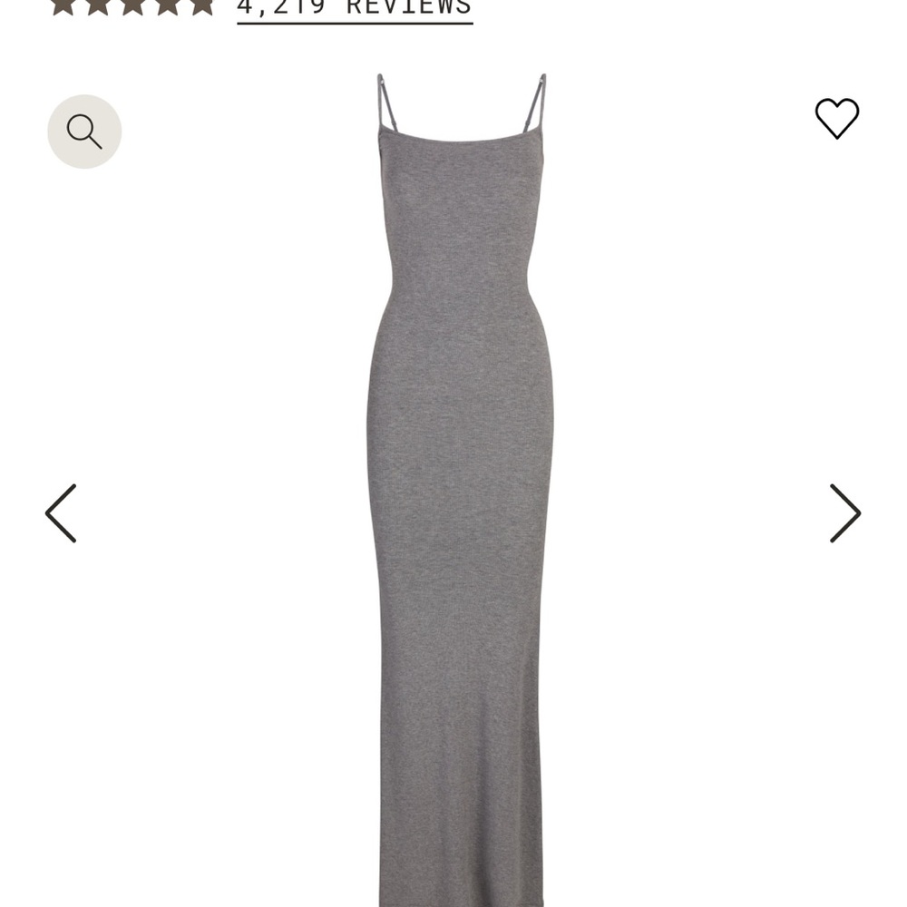 Skims Heather Gray Foil Slip Dress